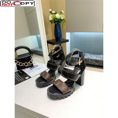 LOUIS VUITTON Black LV Star Trail Heel Sandal 